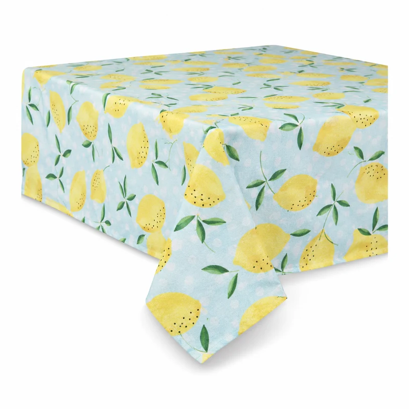 Tovaglia fantasia limoni su fondo azzurro 140x240 cm – Panarea