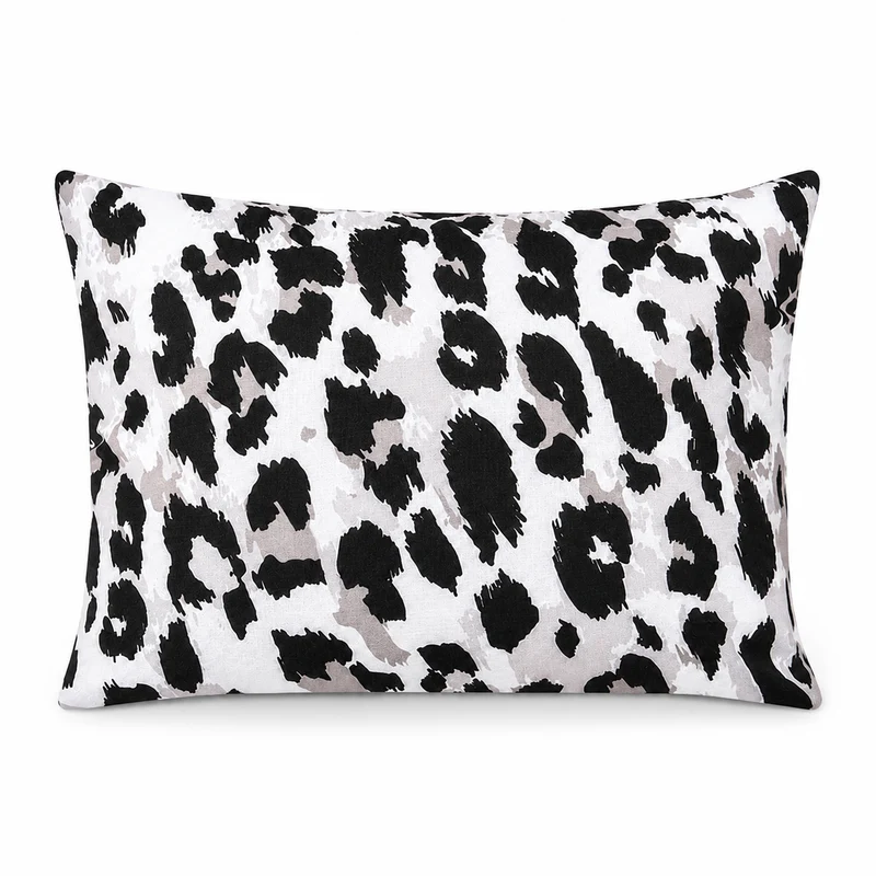 Cuscino da esterno fantasia animalier leopardata bianco e nero 30x50 cm – Felindra