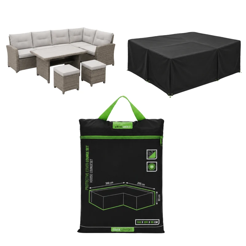 Copertura protettiva per salotto da giardino 300x200x80 cm