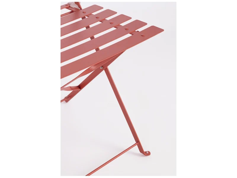 Set bistrot da giardino pieghevole in acciaio color terracotta – Austin
