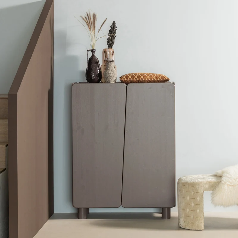 Credenza 2 ante in legno di pino Bora 100x135 cm