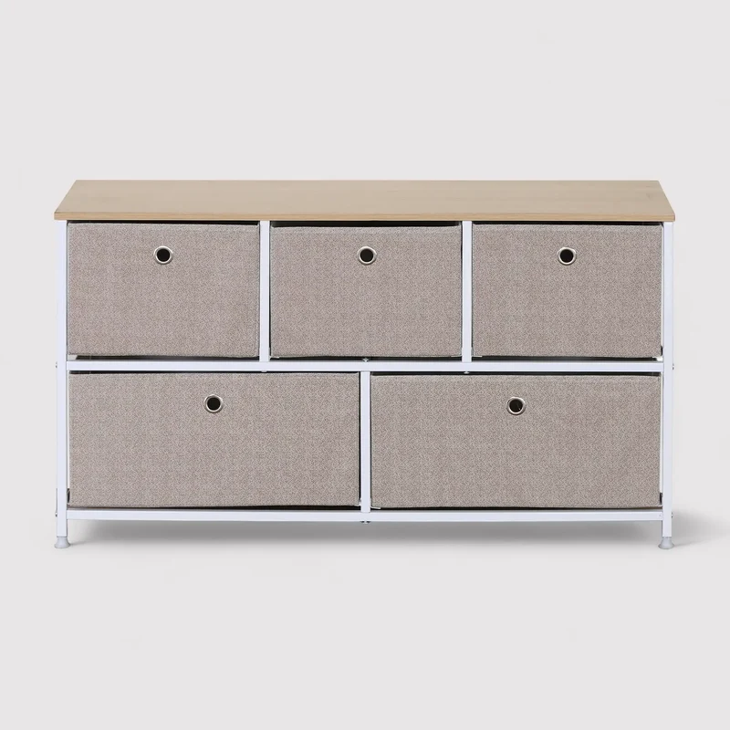 Cataria - Cassettiera bassa in metallo con 5 cassetti