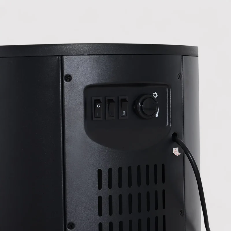 Kiwano - Finto camino elettrico nero con fiamma a led
