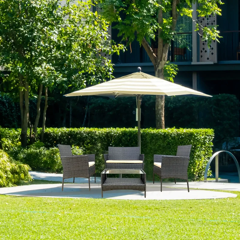 Viburno - Salottino da giardino con tavolino 2 sedie e divanetto