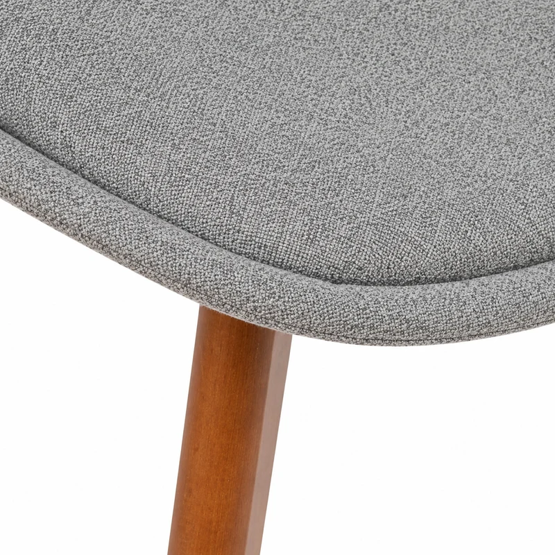 Sedia da pranzo stile vintage in poliestere grigio con gambe in faggio – Baya Vintage