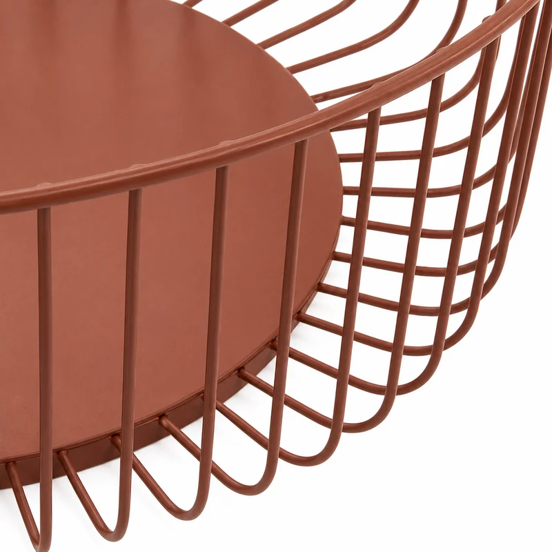 Fruttiera rotonda traforata in metallo terracotta Ø28,5 cm – Filare