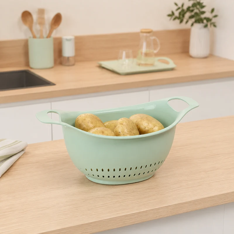 Colino bacinella in polipropilene verde menta con manici 33 cm – Poly