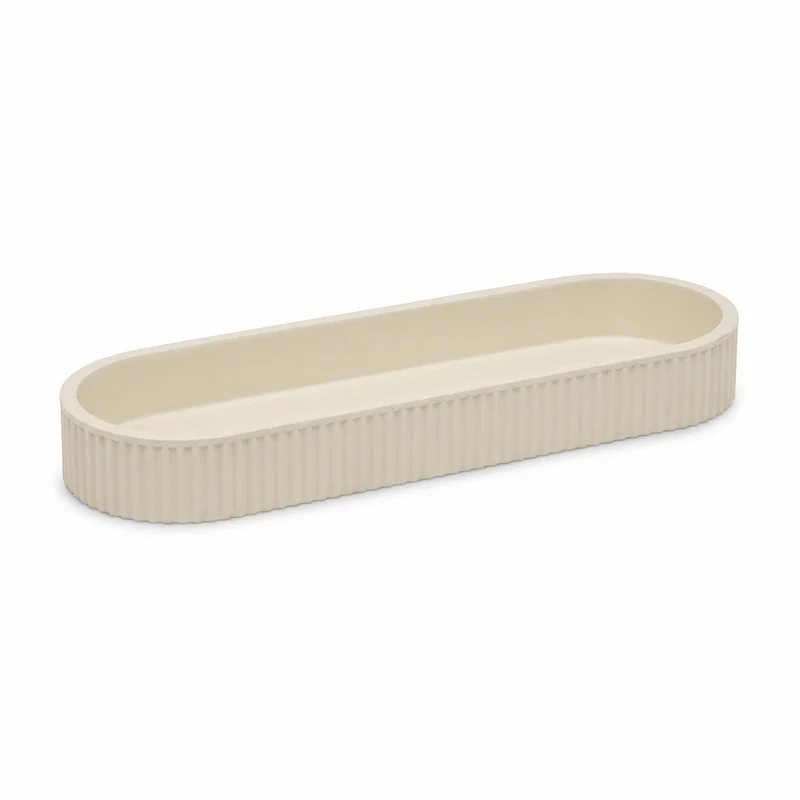 Set 2 dispenser sapone con vassoio in poliresina beige 375 ml – Terra Duo