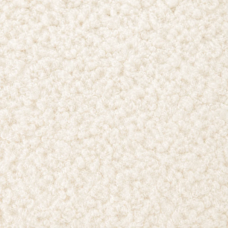 Sedia da pranzo imbottita in bouclé bianco con gambe in faggio – Baya