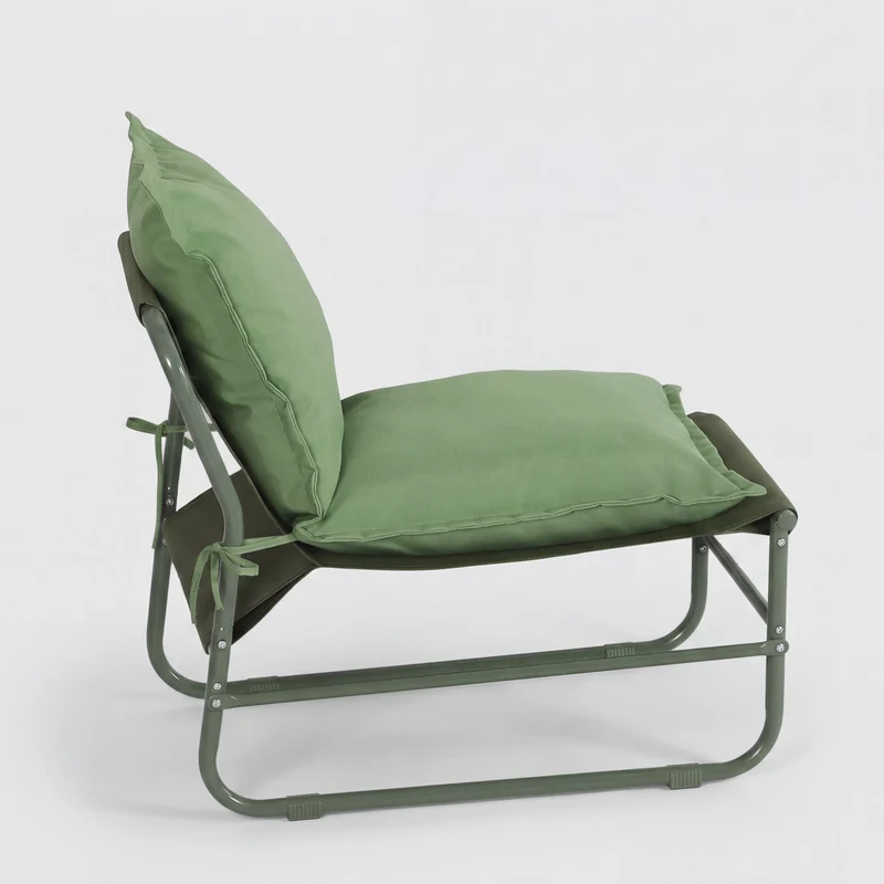 Leran - Set Salotto da giardino 4 posti con tavolo in vetro verde