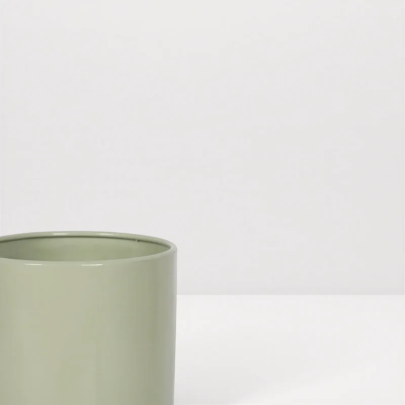 Lunara - Vaso per fiori da interno in metallo verde stile moderno