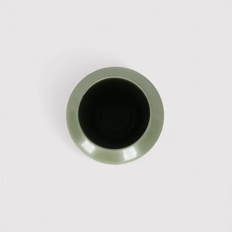 Lunara - Vaso per fiori da interno in metallo verde stile moderno