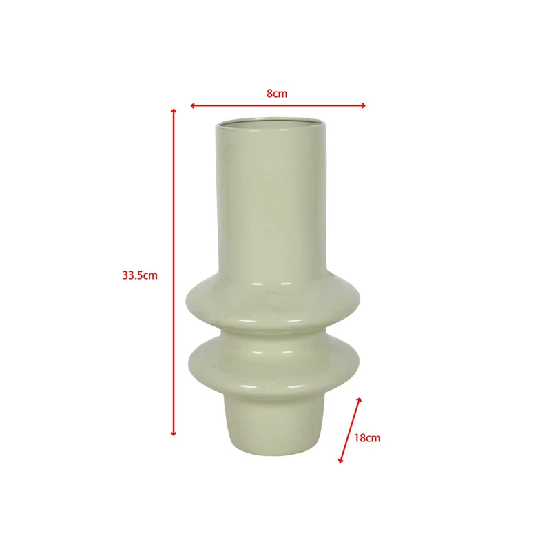 Lunara - Vaso per fiori da interno in metallo verde stile moderno