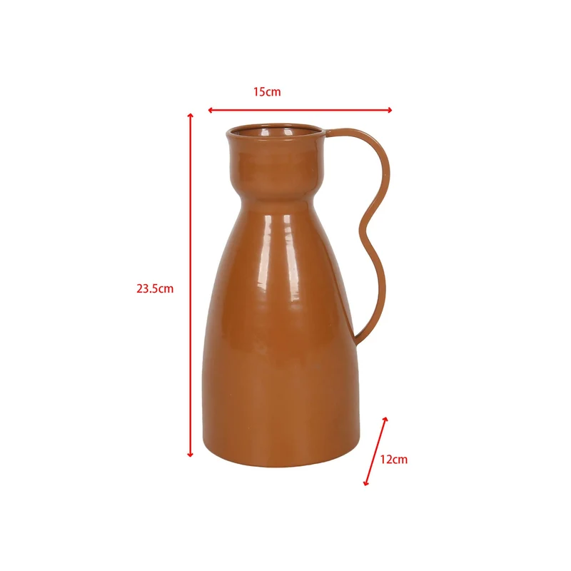 Virella - Vaso per fiori decorativo in metallo arancione stile moderno