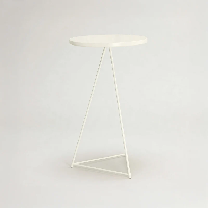 Lumea - Tavolino alto da bar color bianco crema stile moderno