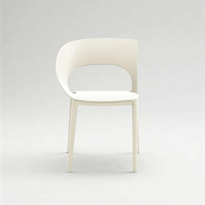 Elune - Set 2 sedie da giardino color bianco crema stile moderno
