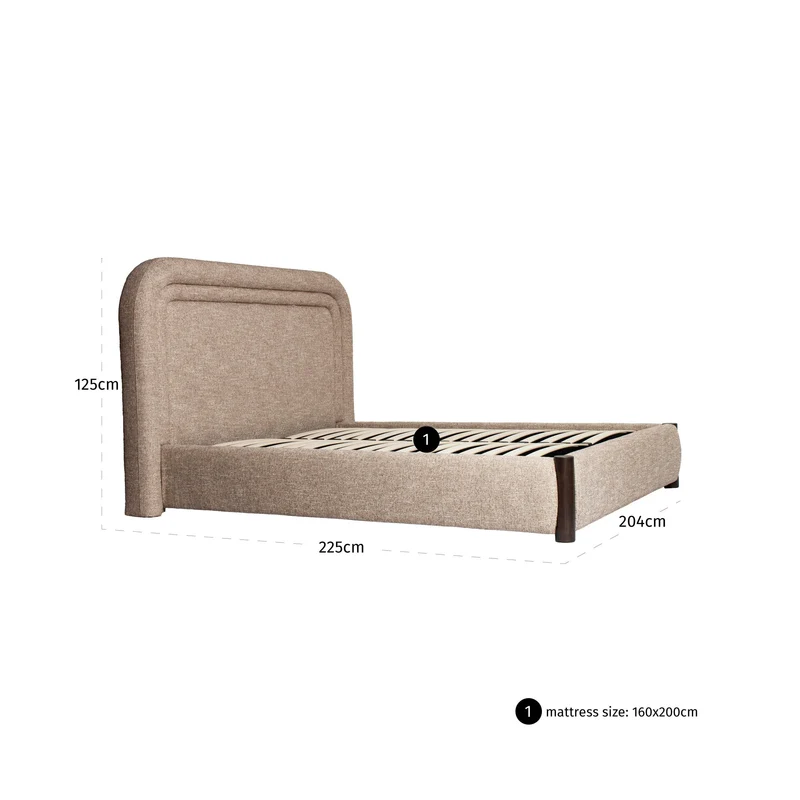Richmond Interiors Bett Citadel sand tweed 160x200 (mattress size (excl.))