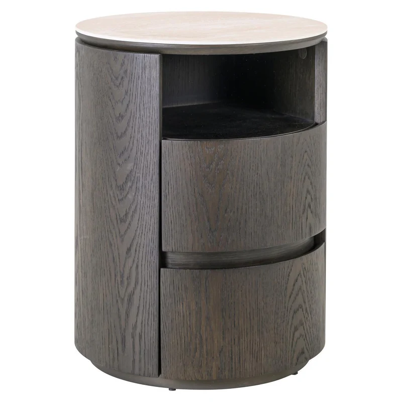 Richmond Interiors Nachttisch Nando brown 2-drawers