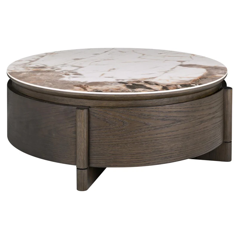 Richmond Interiors Couchtisch Langford brown 90Ø 1-drawer