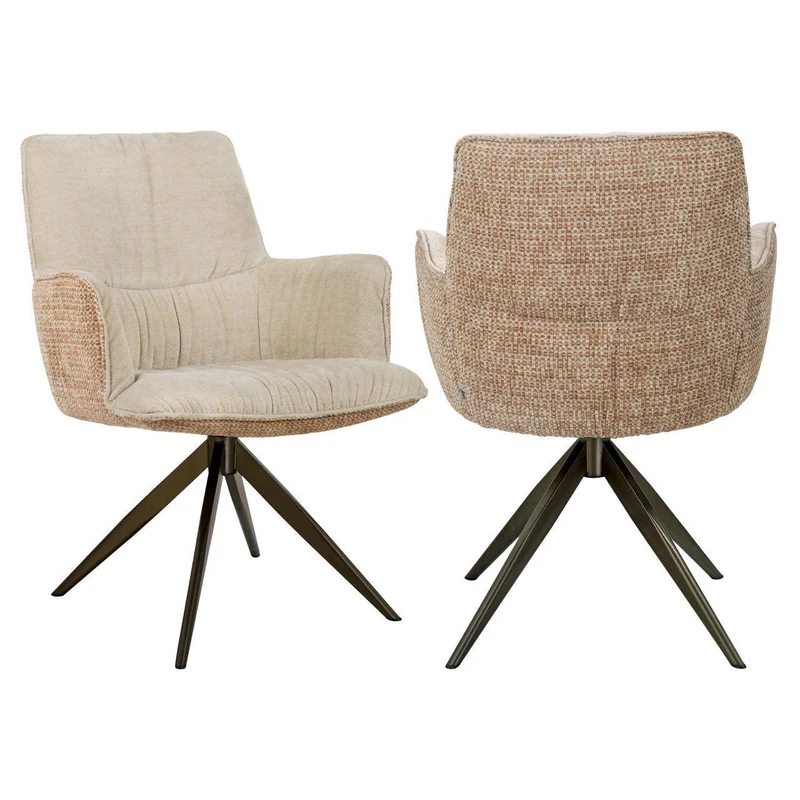 Richmond Interiors Esszimmerstuhl Chase ginger jacquard swivel