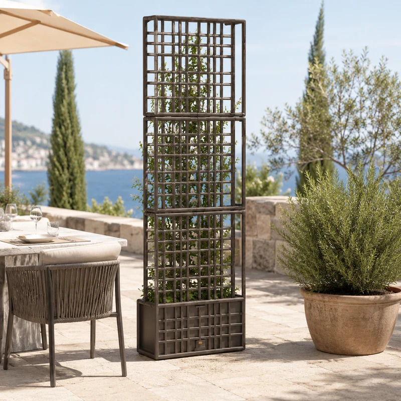 Divisorio modulare da giardino autoportante con fioriera terra – Sipario 3