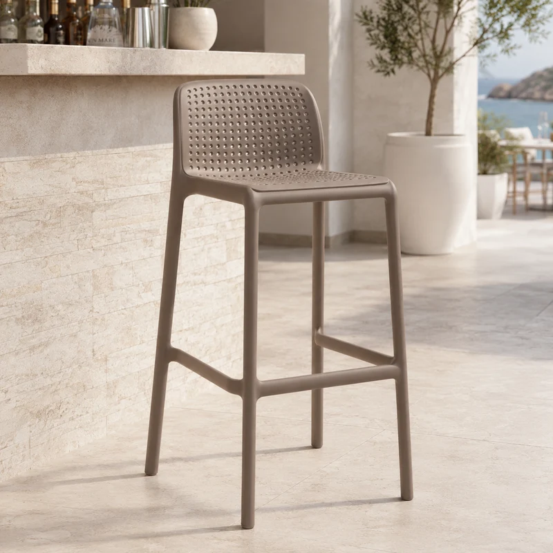 Sgabello da esterno monoblocco tortora – Lido