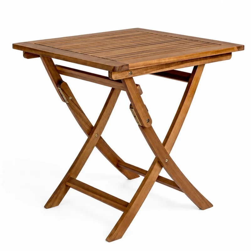 Tavolo da giardino pieghevole quadrato in legno riciclato 70x70 cm – Noemi