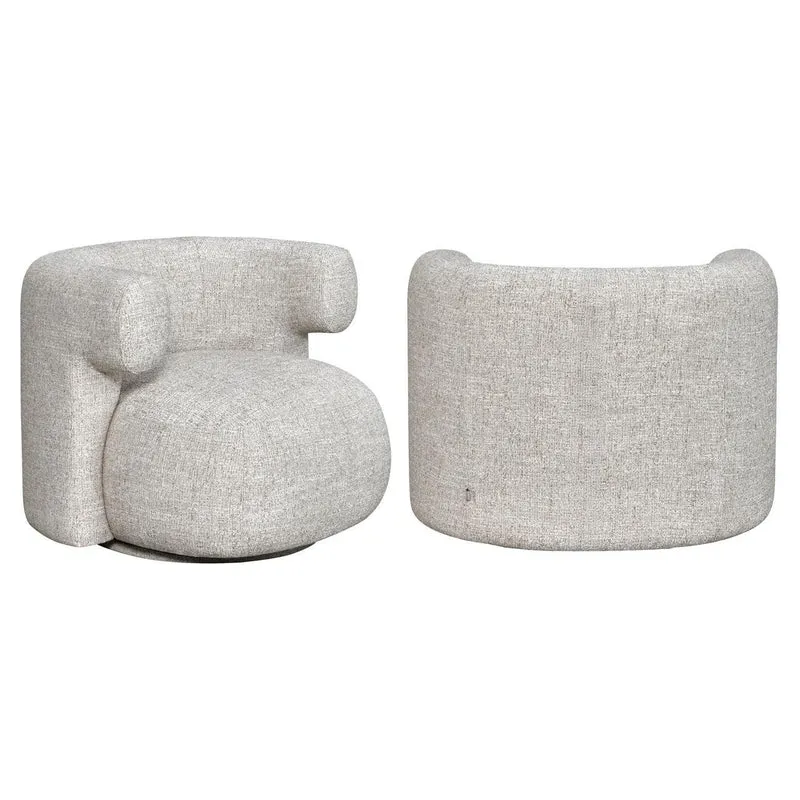 Richmond Interiors Lounge Stuhl Talley cream tweed swivel