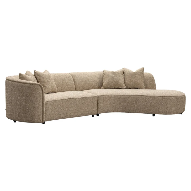 Richmond Interiors Sofa Romero sand tweed ottoman right fire retardant