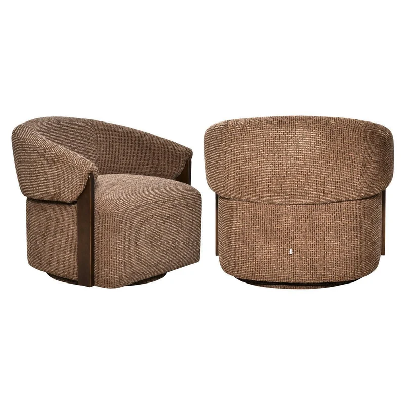 Richmond Interiors Lounge Stuhl Marina brown blockweave swivel fire retardant