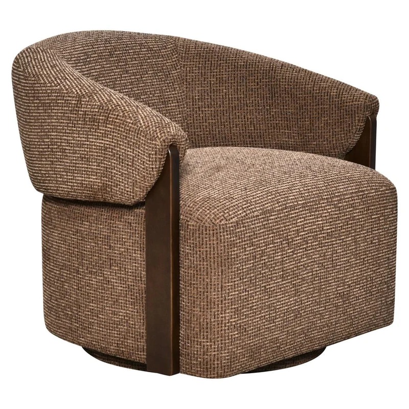 Richmond Interiors Lounge Stuhl Marina brown blockweave swivel fire retardant
