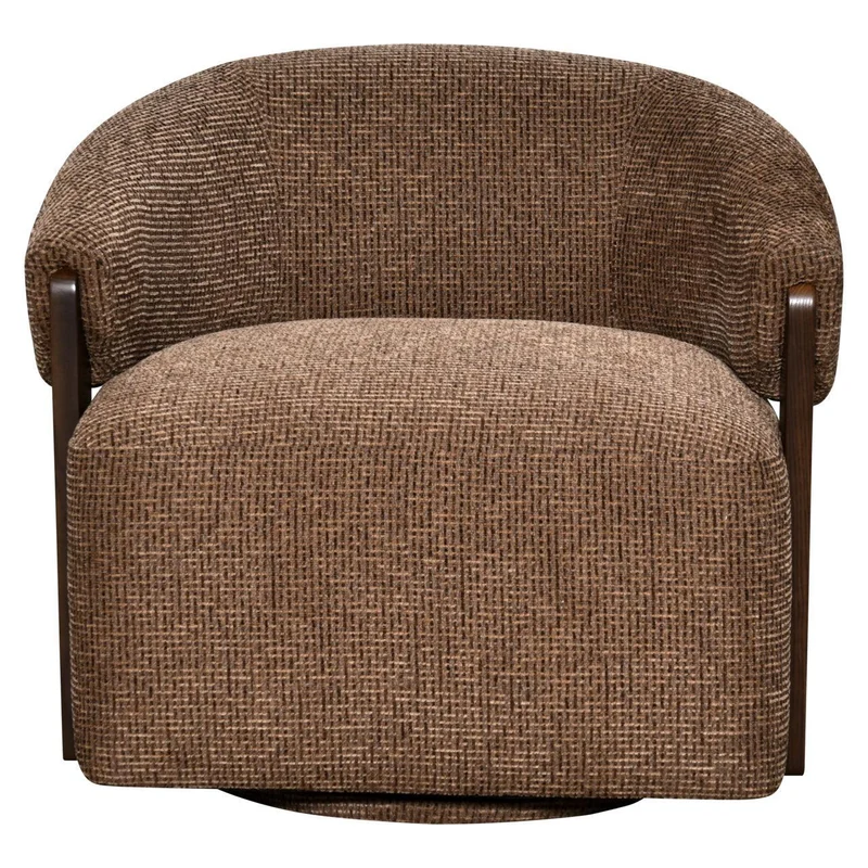 Richmond Interiors Lounge Stuhl Marina brown blockweave swivel fire retardant