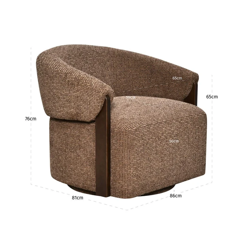 Richmond Interiors Lounge Stuhl Marina brown blockweave swivel fire retardant