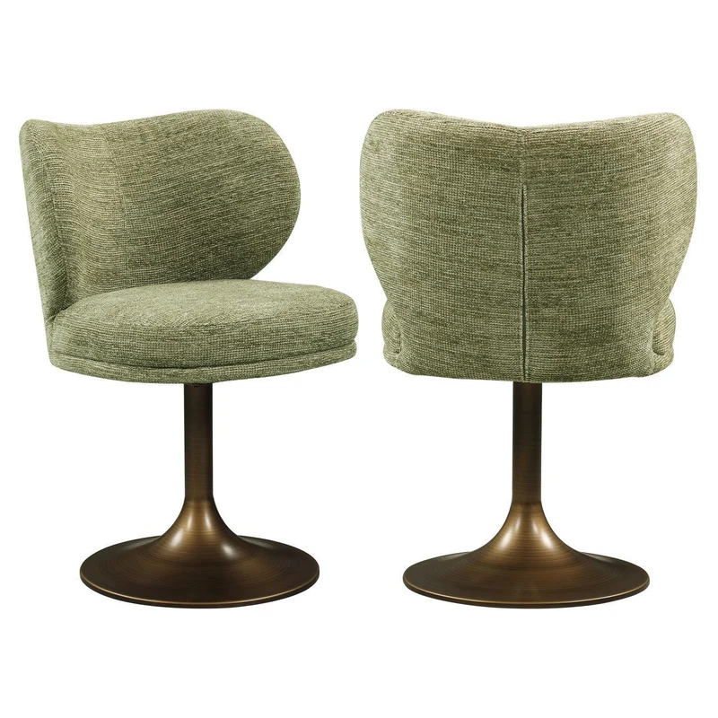 Richmond Interiors Esszimmerstuhl Amely pistache softweave swivel