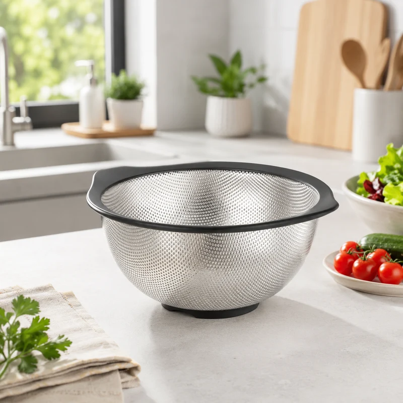 Colatutto rotondo in acciaio inox 31 cm argento – Silver Pro