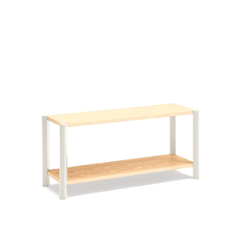 Libreria 2 ripiani con gambe in legno massello Avina 125x59 cm
