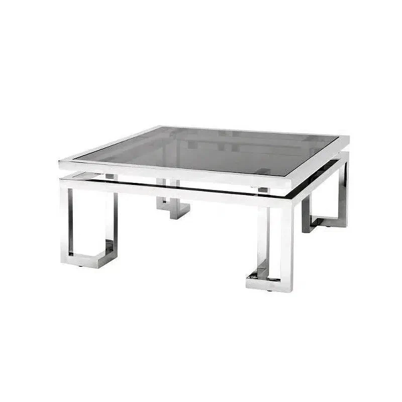 Hazenkamp Couchtisch Alvin 100x100x45cm mit schwarzem Glas