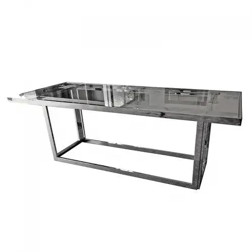 Hazenkamp Esszimmertisch Brandfort 220x90x77cm SILBER Klarglas