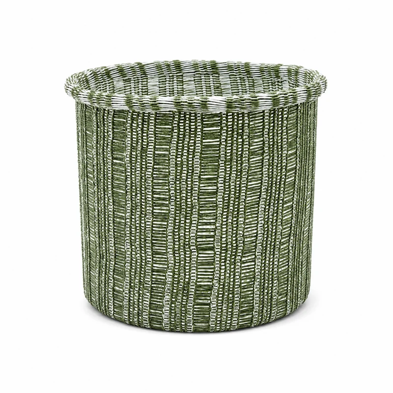 Cesto portavaso rotondo intrecciato verde H23xD23cm – Danfield