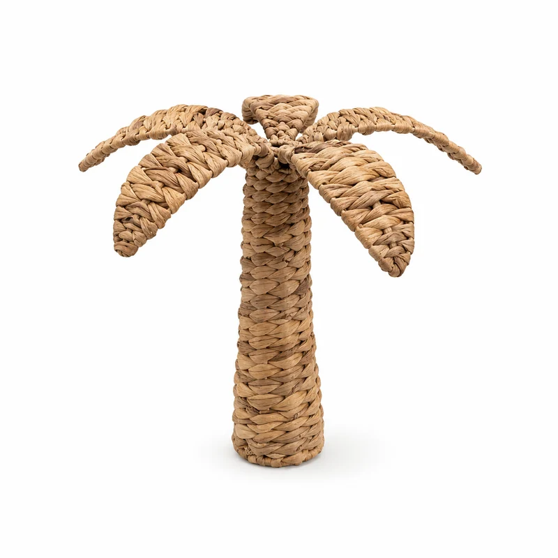 Palma decorativa in giacinto d'acqua intrecciato H23cm