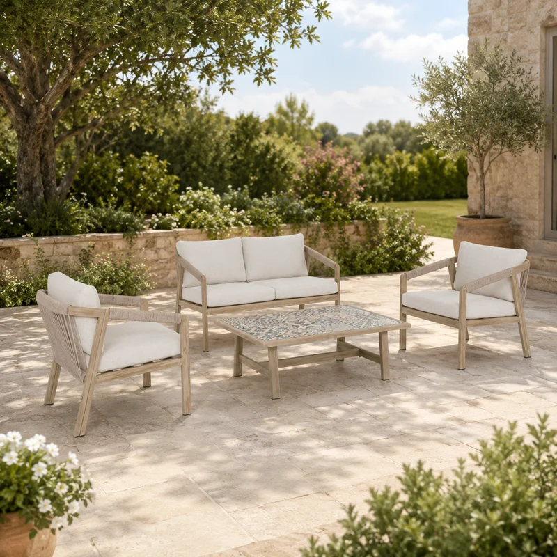 Salotto da giardino completo con 4 posti - Kalimera