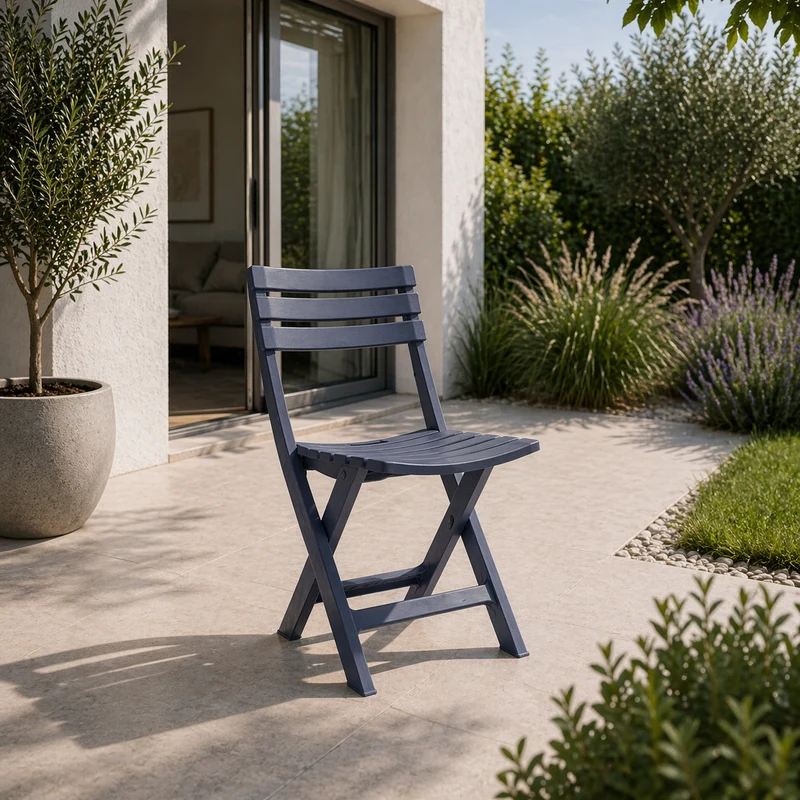 Sedia da giardino pieghevole a listelli blu – Windy
