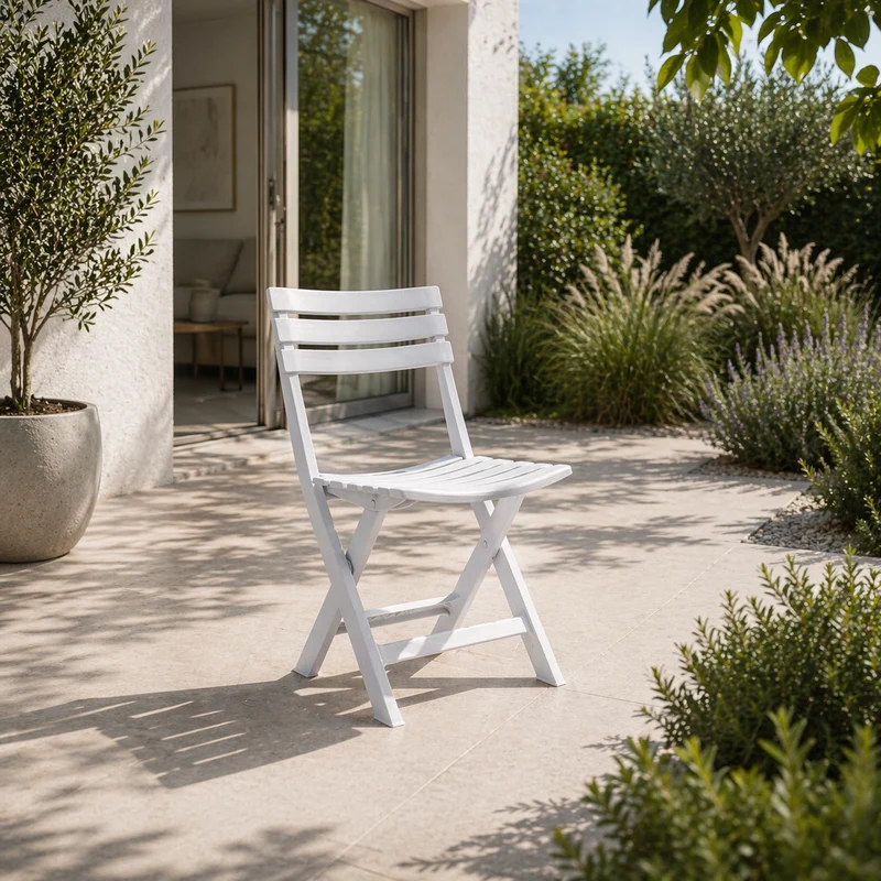Sedia da giardino pieghevole a listelli bianca – Windy
