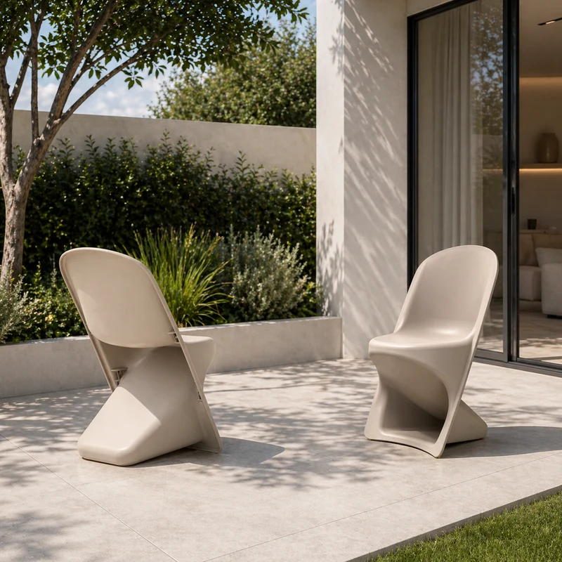 Sedia da giardino dal design sinuoso sabbia – Twist