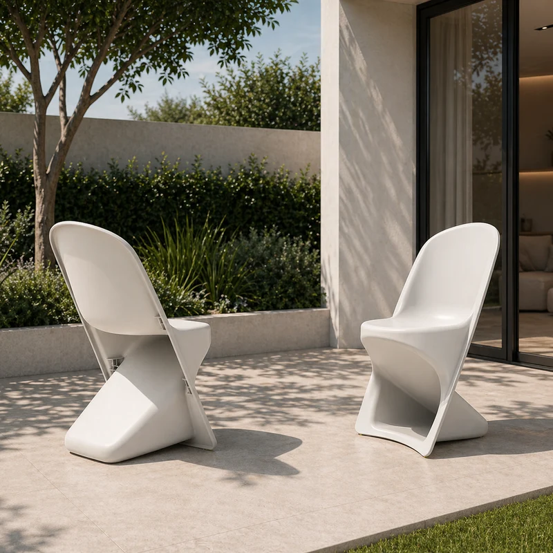 Sedia da giardino dal design sinuoso bianca – Twist