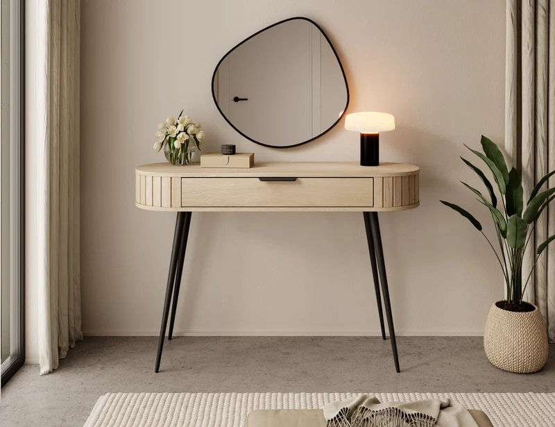 Consolle 1 cassetto con piede in metallo Lovy 120x80 cm