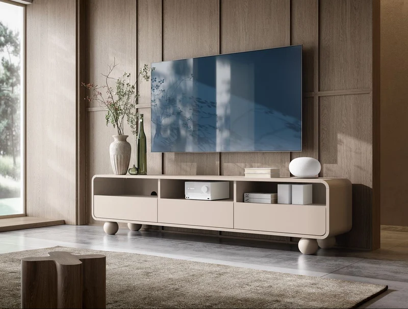 Mobile TV 3 cassetti cashmere Yuma 180x44 cm