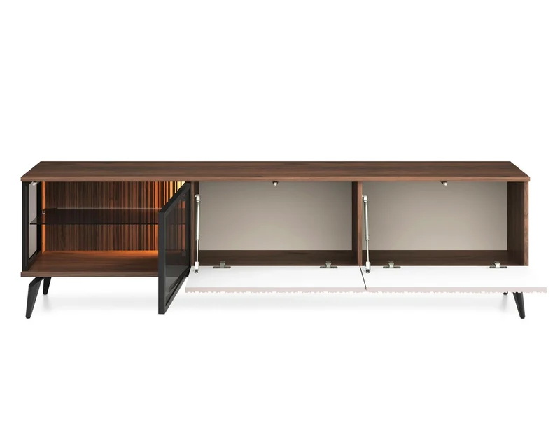 Mobile TV 3 ante con LED integrato cashmere/noce Vika 180x50 cm