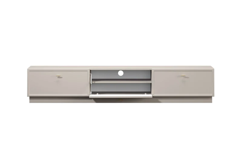 Mobile TV 1 anta 2 cassetti cashmere con maniglie oro Lora 200x45 cm