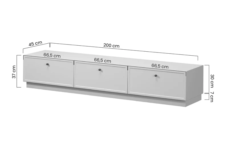 Mobile TV 1 anta 2 cassetti cashmere con maniglie oro Lora 200x45 cm